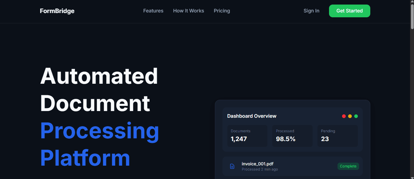 FormBridge - Document Processing & Automation Platform